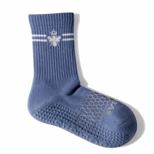 Bombas Women's Gripper Half Calf Socks Oyster Blue Size S NWT
